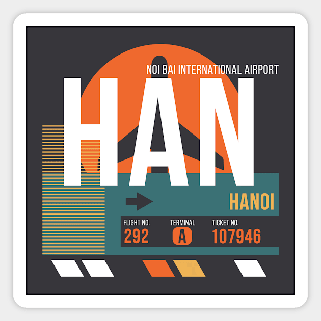 Hanoi (HAN) Airport Code Baggage Tag Magnet by SLAG_Creative